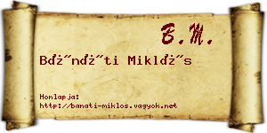 Bánáti Miklós névjegykártya