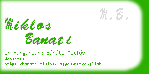 miklos banati business card